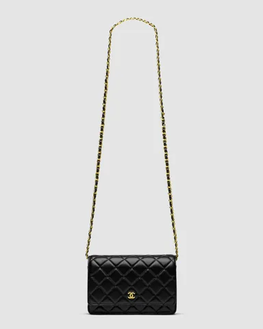 Chanel Classic Wallet on Chain Black/Gold(інша підкладка)