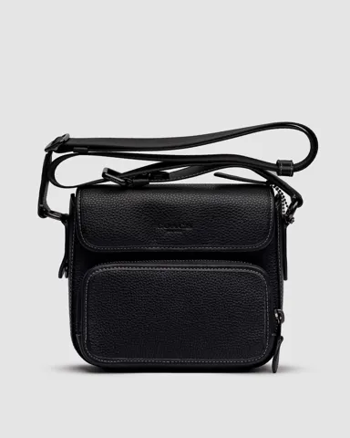 Coach Sullivan Flap Crossbody In Signature Canvas Total Black