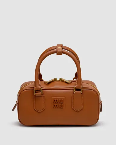 Miu Miu Arcadie Leather Bag Ginger/Gold