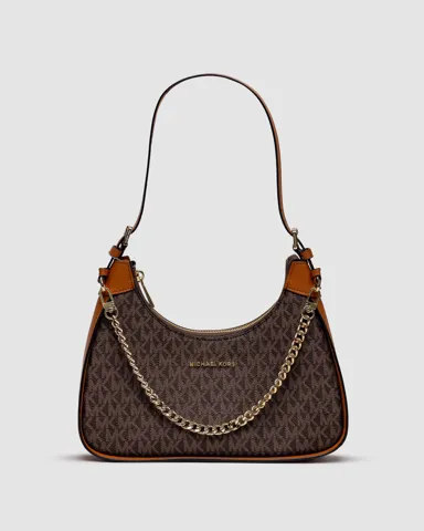 Michael Kors Wilma Signature Logo Crossbody Bag Brown/Gold