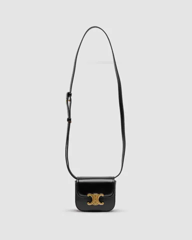 Celine Triomphe Mini Claude Shoulder Bag Black/Gold