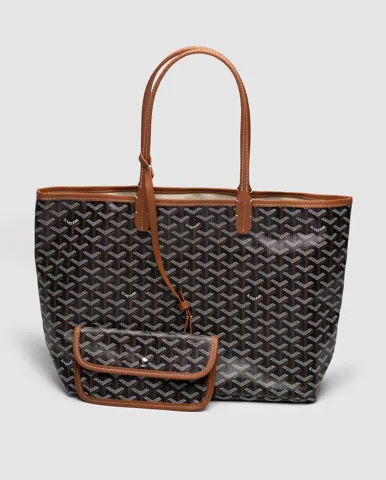 GOYARD Saint Louis PM Coated Canvas Tote bag Brown Black Ex