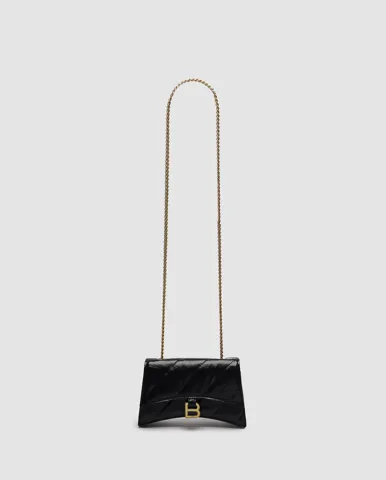 Balenciaga Crush Small Chain Bag Quilted in Black(матова)/Gold