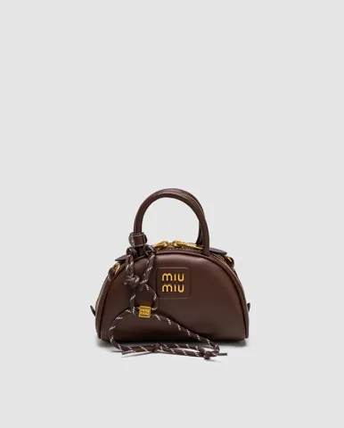 Miu Miu Leather Top-Handle Bag Brown