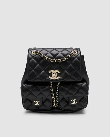 Chanel Two-Pocket Duma Backpack Black/Gold