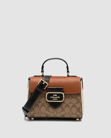 Coach Morgan Top Handle In Signature Canvas Brown/Gold