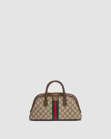 Gucci Ophidia Medium Top Handle Bag Brown/Gold