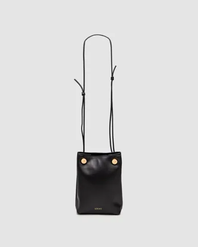 Loewe Pebble Pouch in Smooth Calfskin Black/Gold