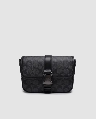 Coach League Crossbody Bag 19 in Signature Canvas Grey