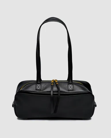 Balenciaga Carrie Bowling Bag Small in Black Calfskin/Gold