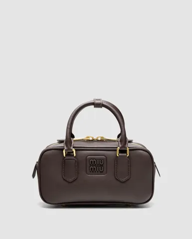 Miu Miu Arcadie Leather Bag Chocolate/Gold