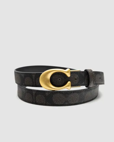Coach C Hardware Reversible Belt Canvas/Gold