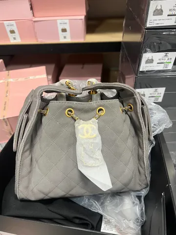 Chanel 25 Handbag Grey Suede