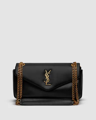 Saint Laurent Calypso In Plunged Lambskin Black/Gold