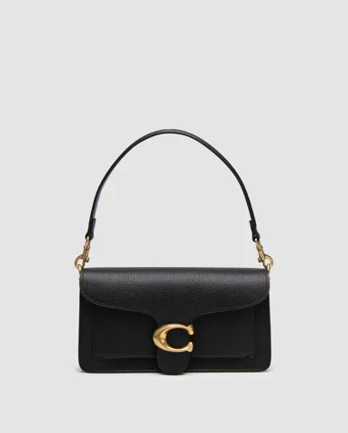 Coach Tabby Shoulder Bag 26 With Signature Canvas CH3 Black/Gold