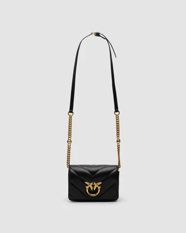 Pinko Mini Love Bag Click Big Chevron Black/Gold