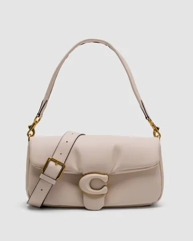 Coach Pillow Tabby 26 Leather Shoulder Bag Cream