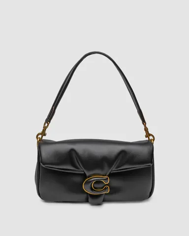 Coach Pillow Tabby 26 Leather Shoulder Bag Black