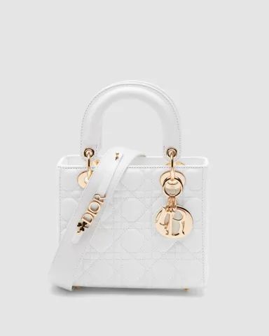 Christian Dior Small Lady Dior My ABCDIOR Bag White/Gold