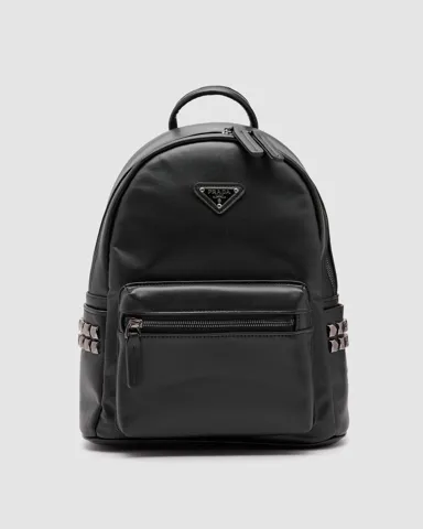 Prada Saffiano Leather Backpack Black/Silver