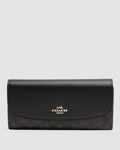 Coach Signature PVC Slim Envelope Wallet Black/Brown