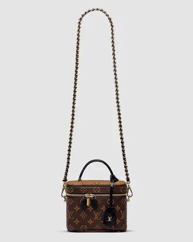 Louis Vuitton Vanity PM Bag Monogram Reverse Coated Canvas Calfskin leather Brown/Gold