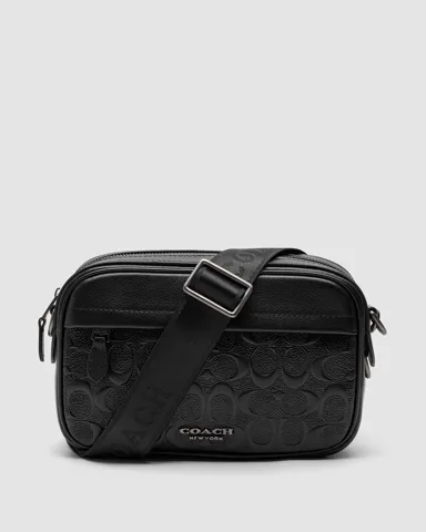 Coach Academy Crossbody Signature Leather Black