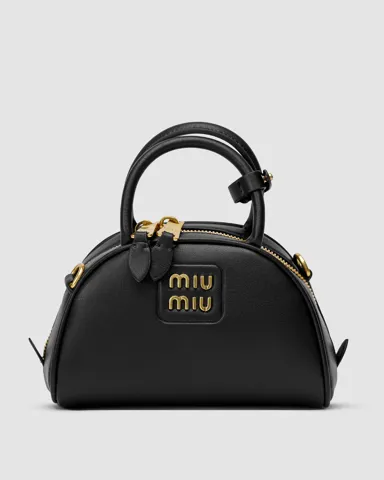 MiuMiu Leather Top-Handle Bag Black