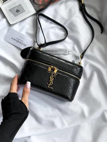 Saint Laurent Gaby Vanity Leather Shoulder Bag Black (Гладка шкіра)