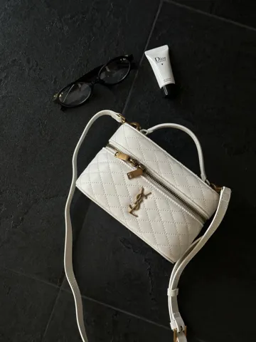 Saint Laurent Gaby Vanity Leather Shoulder Bag Milk