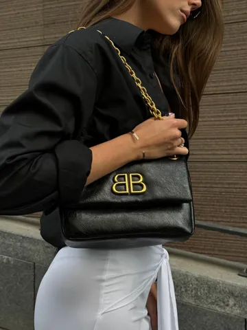Balenciaga Monaco Mini Chain Bag Black/Gold