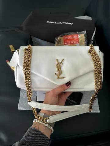 Saint Laurent Calypso In Plunged Lambskin White (Оригінальна коробка)