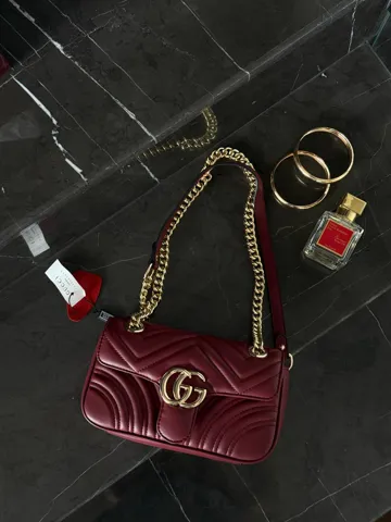 Gucci Marmont Mini Shoulder Bag Red/Gold [оригінальна коробка]