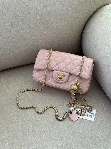 Chanel Classic 1.55 Small Single Flap in Pink/Gold Коробка магніт