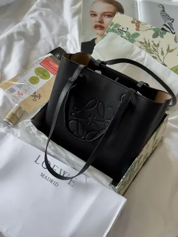 Loewe Bag Tote Anagram Leather Black