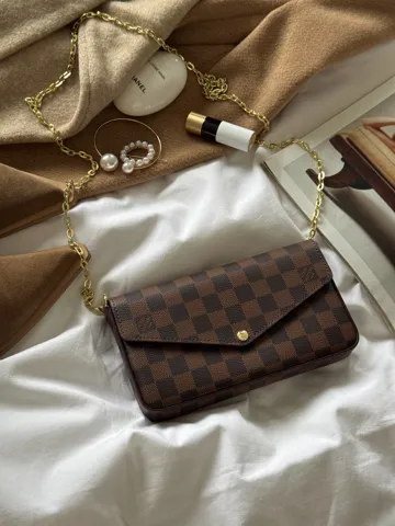 Louis Vuitton Félicie Pochette Bag Damier Ebene Canvas