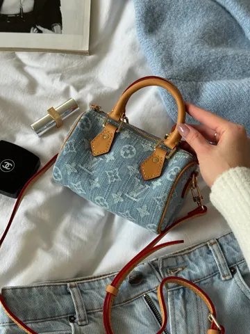Louis Vuitton Speedy Nano Denim Bag Blue